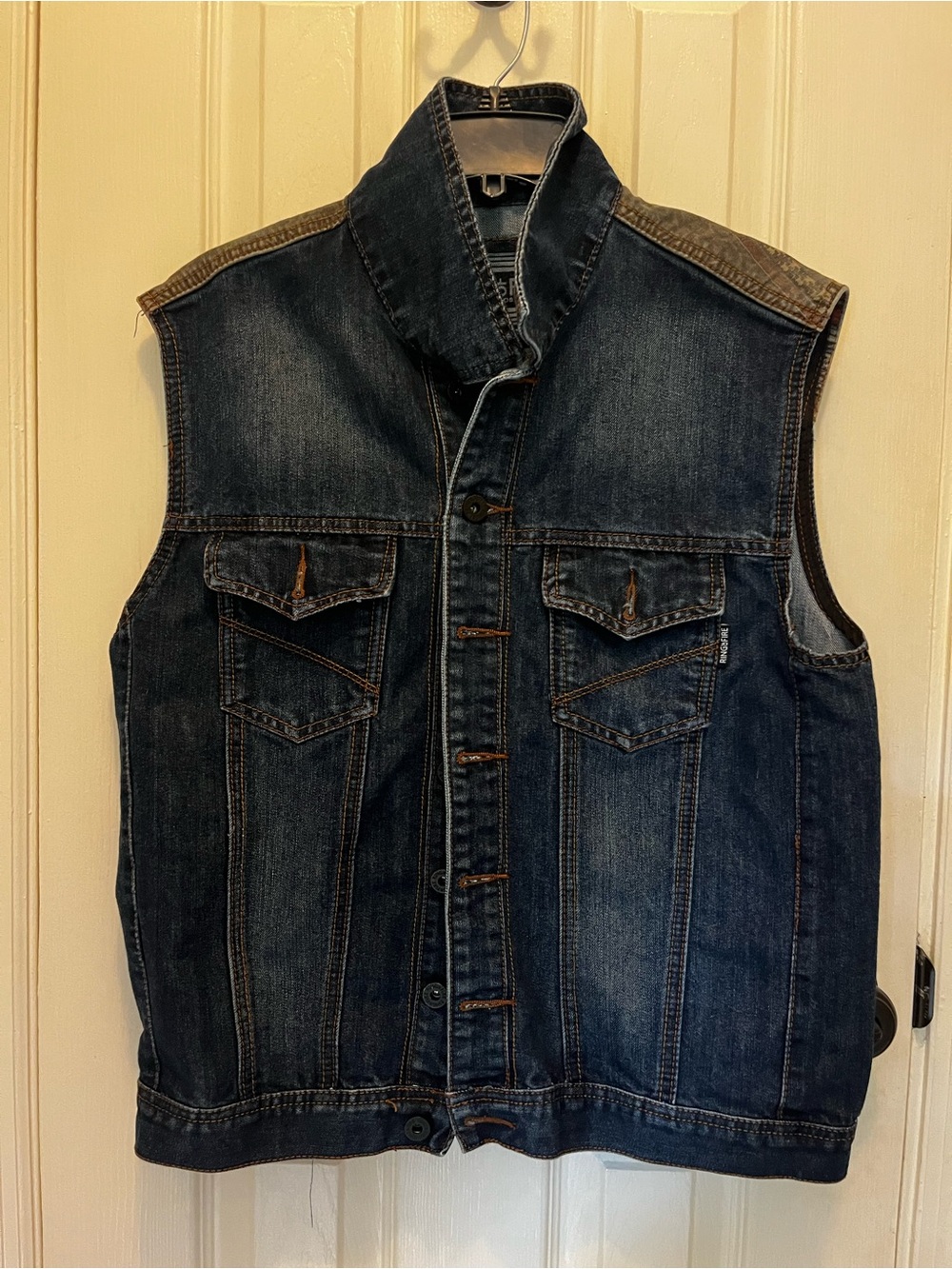 Ring of Fire Dark Blue Denim Sleeveless Vest